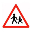 Panneau A13a + Poteau alu - Passage enfants - 