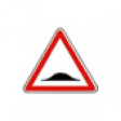 Panneau triangulaire Ralentisseur  A2b + Poteau galva + Fixations