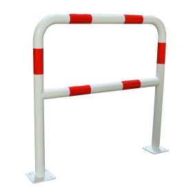 Arceaux de sécurité industrielle avec platine de fixation - Rouge et Blanc Arceaux de sécurité industrielle avec platine de fixation - Rouge et Blanc
