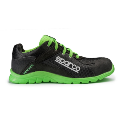 Basket de s&eacute;curit&eacute; basse noire et vert Practice S1P SRC - Sparco