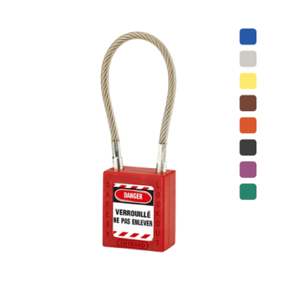 Cadenas ? c?ble de consignation inox gain?