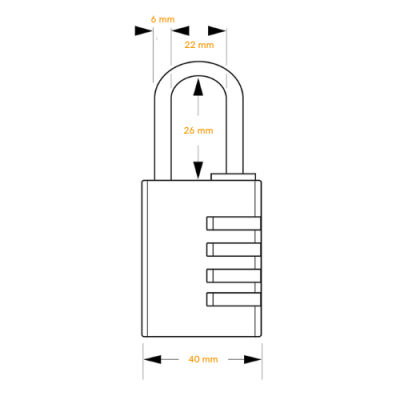 Cadenas de sécurité à combinaison 4 chiffres 604EURD - Master Lock