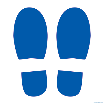 Lot de 4 pas bleus - Signalétique au sol distance de sécurité Lot de 4 pas bleus - Signalétique au sol distance de sécurité