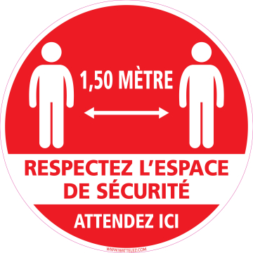 Marquage au sol - Distance de sécurité 1,5 m Marquage au sol - Distance de sécurité 1,5 m